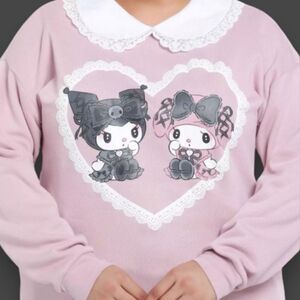 My Melody & Kuromi Lolita Lace Dusty Rose Pink Sweatshirt